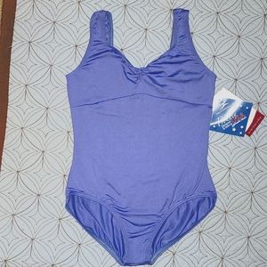 NWT Motionwear pinched front blue Leotard